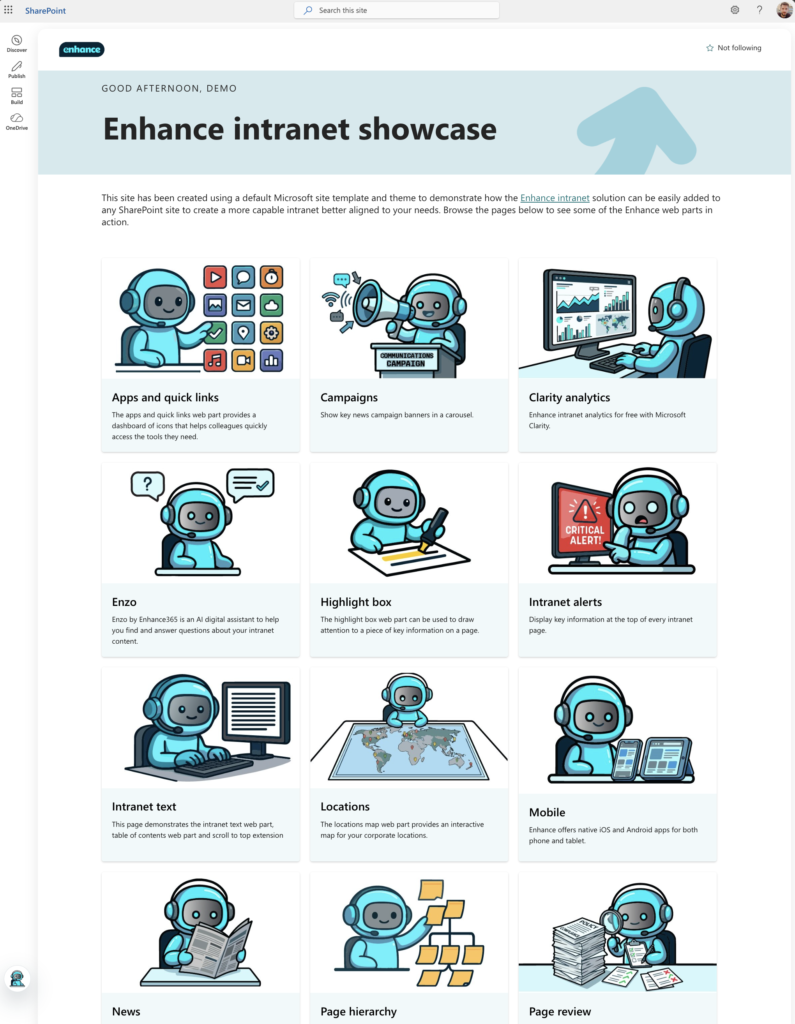 Enhance showcase site
